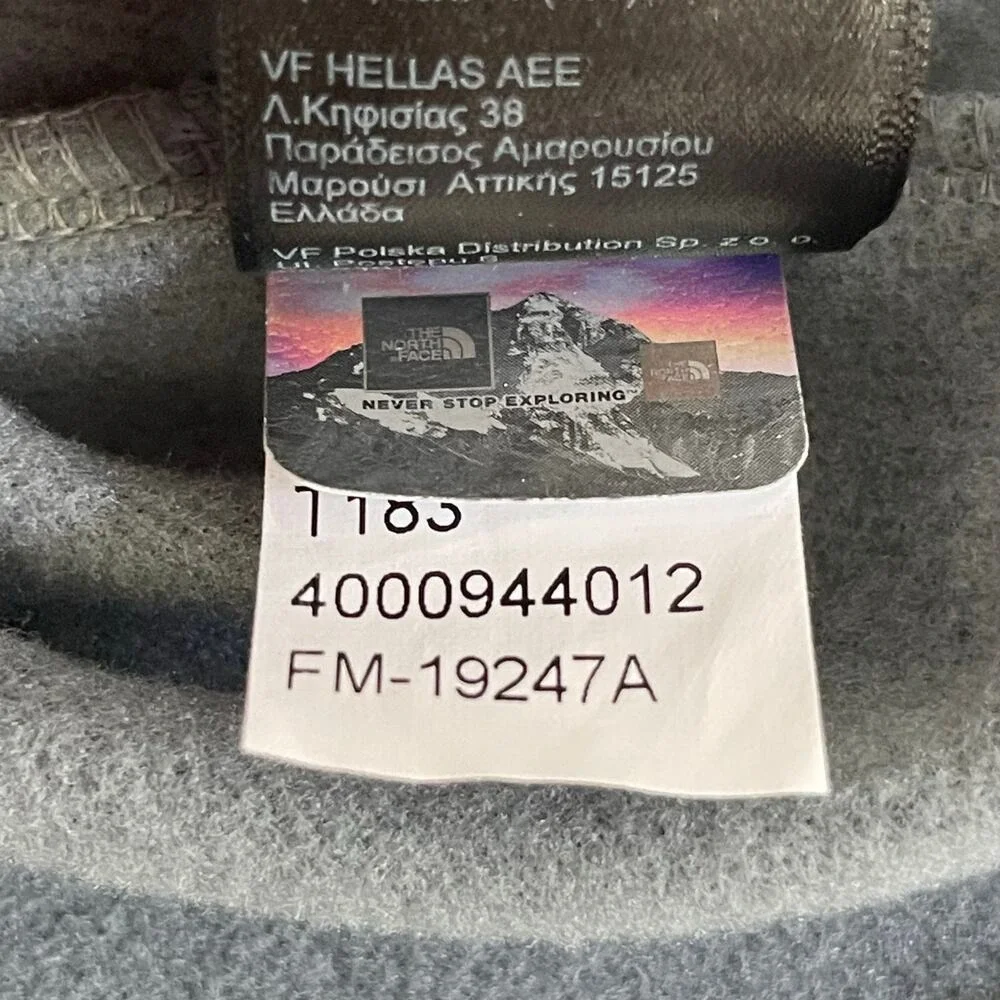 The North Face Jacket Mens XL Heather Gray Canyon Flats Smooth Face Fleece‎ Logo